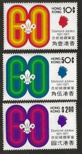 HONG KONG SC# 262-64  FVF/MNH 1971