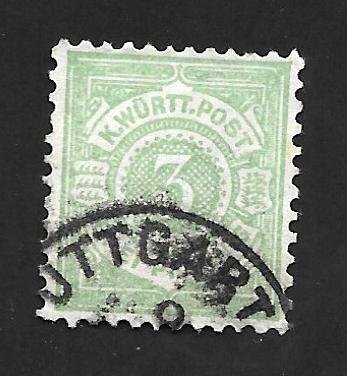 German State Wurttemberg 1875 - U - Scott #56
