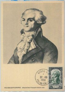 81273 - FRANCE - MAXIMUM CARD - HISTORY 1950 Red Cross POLITICS Robespierre