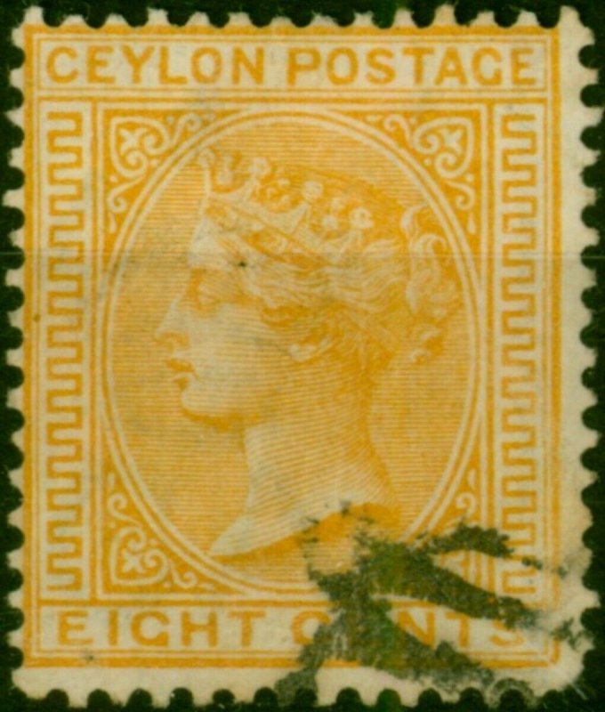 Ceylon 1883 8c Orange-Yellow SG150 Good Used