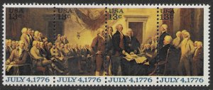 US #1691-1694  MNH Strip of 4.  July 4, 1776.  Nice