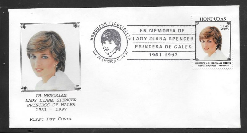 Just Fun Cover Honduras #1011 FDC Offical Tributes to Princess Diana (my4053)