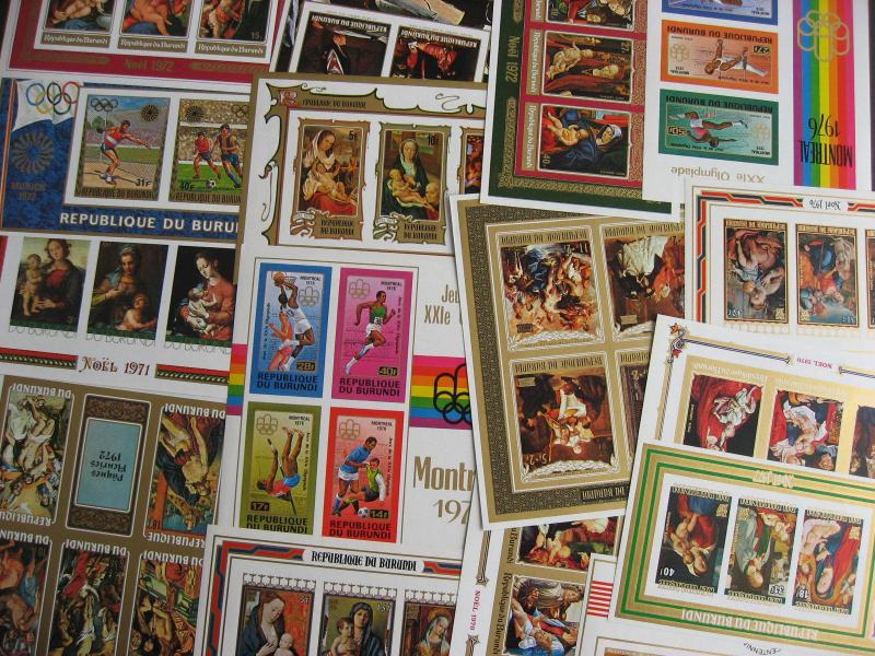 Burundi, collection of 16 mostly different MNH imperf souvenir sheets 