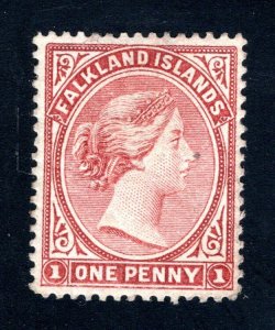 Falkland Islands SC #5  VF, Unused, OG, Queen Victoria,  CV $130.00 .....1930006