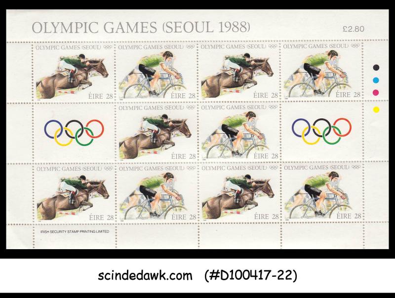 IRELAND - 1988 XXIVTH OLYMPIC GAMES SEOL / EQUESTRIAN / CYCLING M/S MNH