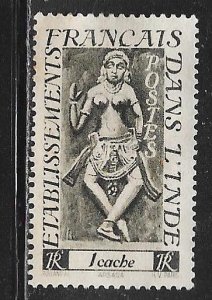 French India 212: 1ca Apsaras, unused, NG, VF