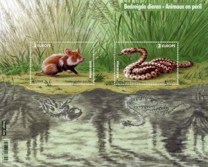 Belgium 2021 MNH Europa Stamps Endangered Natl Wildlife Snakes Hamsters 2v M/S