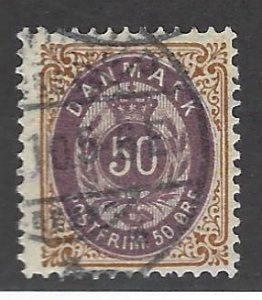 Denmark SC#33 Used F-VF SCV$37.50...Worth a Close Look!