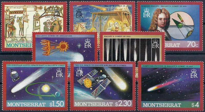 1986 Montserrat Halley´s Comet, compl. set 8 values VF/MNH, CAT 10$