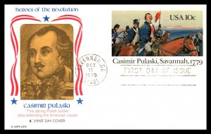 US UX79 Casimir Pulaski Fleetwood U/A FDC Postal Card