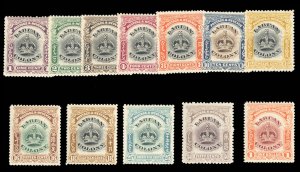 Labuan #99A-109 Cat$98.50, 1902-3 1c-$1, complete set, hinged