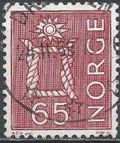 Norway 467 (used) 65ø boatwains knot, lake (1968)