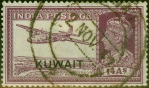 Kuwait 1945 14a Purple SG63 Fine Used-Variant 2