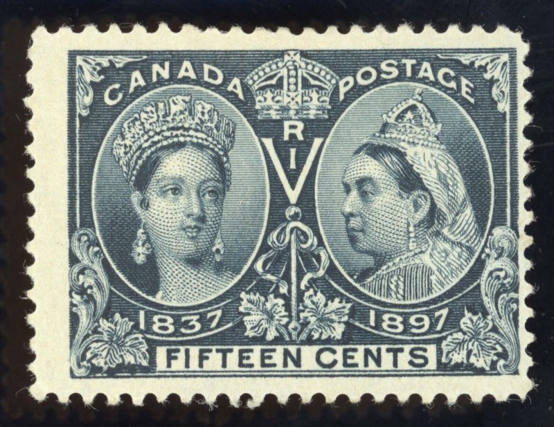 Canada Scott 58 Mint HR OG 1897  15c Steel Blue Lot Y014 bhmstamps