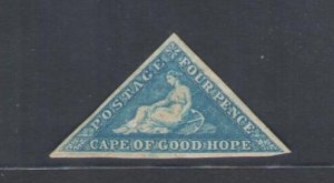 1855-63 Cape of Good Hope, Stanley Gibbons n. 6A 4d. blue - MH*
