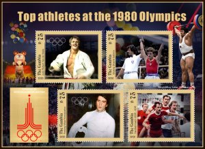 Stamps.Olympic Games 1980 in Moscow 2020 year 1+1 sheets perf Gambia