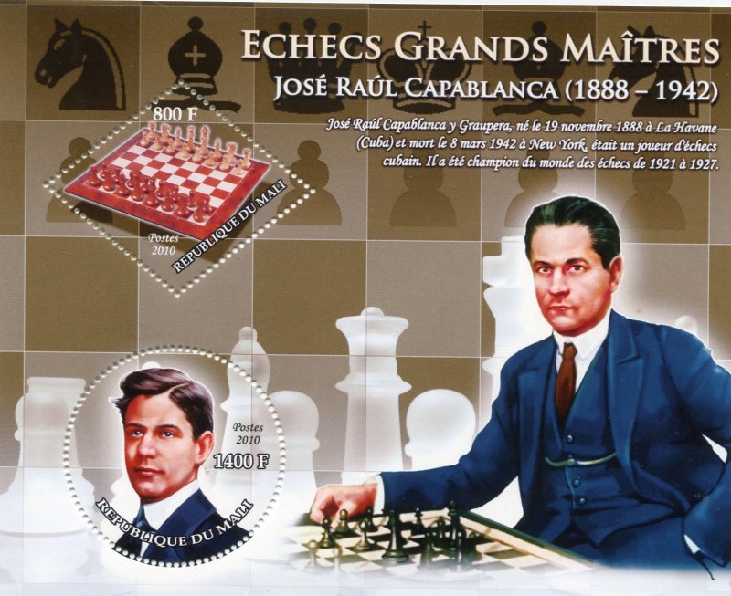 Stamp 2022, Niger 80th memorial anniversary of Jose Raul Capablanca, 2022 -  Collecting Stamps - PostBeeld - Online Stamp Shop - Collecting