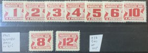 CANADA 1962 POSTAGE DUES SGD25/31 D38 D40…UNMOUNTED MINT ..MNH. CAT £15