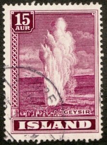 1938 Iceland Island Sc #203 Geyser 15 Aur - Used stamp cv$12