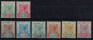 SEYCHELLES SG1/8 1890 DIE I DEFINITIVE SET MTD MINT (d)