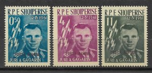 Albania 1961, Yuri Gagarin, First man in Space, Sc # 604a-606a, VF MNH** (SL-1)