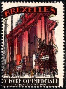 1929 Belgium Poster Stamp 10th Annual Brussels Commercial Fair