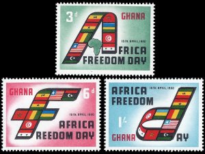 Ghana 1960 Sc 75-77 M lh Africa Freedom Day