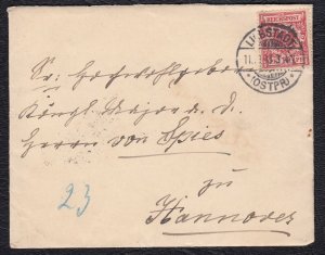 Germany 1898 Cover Lubstadt to Hannover