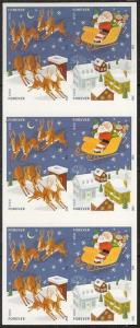 US 4715d Santa & Sleigh imperf NDC booklet (20 stamps) MNH 2012 