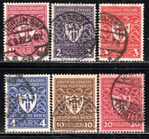 Germany Reich Scott # 212 - 217, used, cpl set, all exp h/s