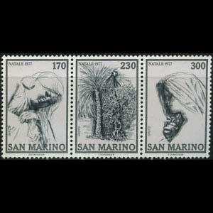 SAN MARINO 1977 - Scott# 921a Christmas Set of 3 NH