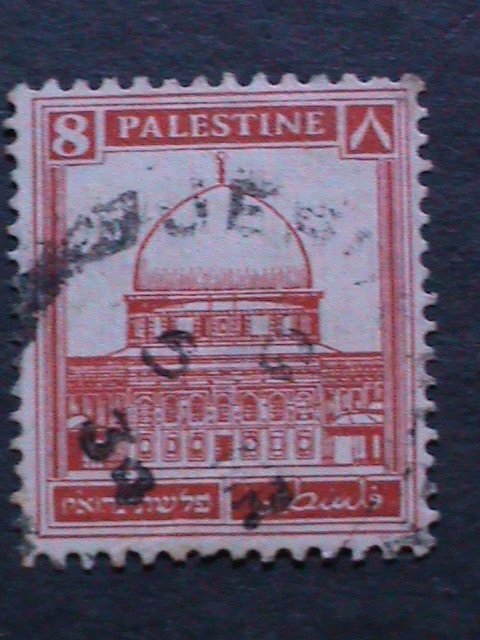 ​PLASTINE 1927- SC#72-MOSQUE OF OMAR- USED FANCY CANCEL VF 96 YEARS OLD