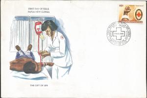 vtajul.J) 1980 PAPUA NEW GUINEA, RED CROSS, RECEIVING TRANSFUSION, NURS