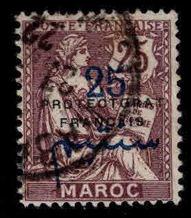 French Morocco Scott 46 Used overprinted stamp