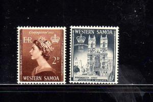 SAMOA #214-215  1953  CORONATION       MINT VF LH O.G  a