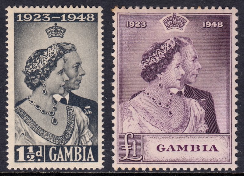 Gambia - Scott #146-147 - MH - Toning UL corner #147 - SCV $20.25