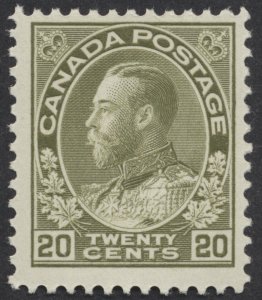 Canada #119 20c George V Admiral Dry Printing Mint OG Fine NH