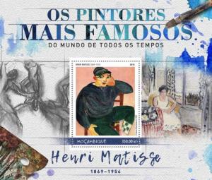 MOZAMBIQUE - 2016 - Painters. Henri Matisse - Perf Souv Sheet - MNH