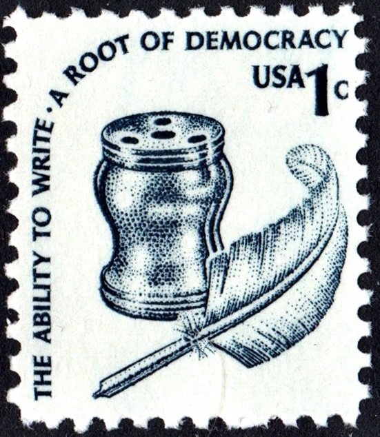 SC#1581 1¢ Inkwell & Quill Single: Dull Gum (1977) MNH