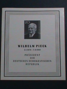 GERMANY DDR-1960- PRESIDENT WILHELM PIECK IMPERF: MNH S/S VERY FINE