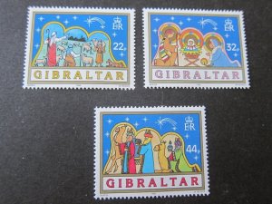 Gibraltar 1989 Sc 559-61 Christmas Religion set MNH