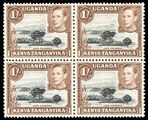 K.U.T. 1944 KGVI 1s black & brown block MOUNTAIN RETOUCH vfm/mnh. SG 145a,145ac.