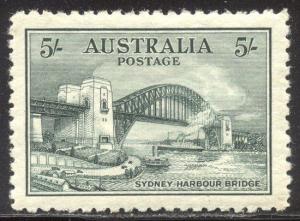 AUSTRALIA #132 MInt XF - 1932 5sh Sydney Harbor Bridge