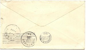 10/29/1901 cover Lincoln Falls, PA 8-page Ltr to A Huss 3 transit CDS on reverse