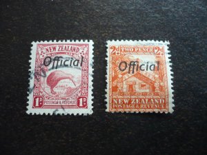 Stamps - New Zealand - Scott# O62,O64 - Used Part Set of 2 Stamps