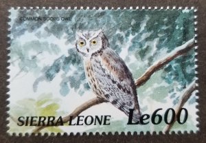 Sierra Leone Birds Of Africa Scops Owl 2000 1999 Bird Of Prey Fauna (stamp) MNH