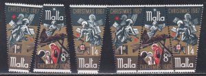 Malta # 375-377 & 377a, Christmas, Mint NH, 1/2 Cat.