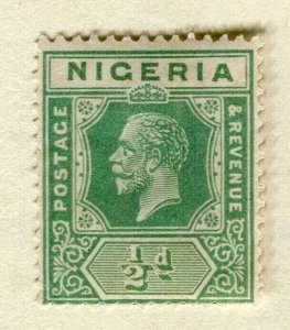 NIGERIA; 1920s early GV issue fine Mint hinged 1/2d. value