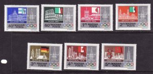 Hungary-Sc#2585-91-unused NH set-Sports-Moscow 1980-