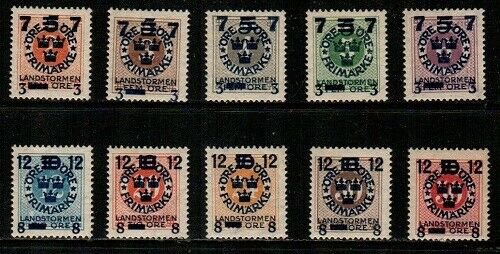 Sweden Scott B22-31 Mint hinged (Catalog Value $32.75)